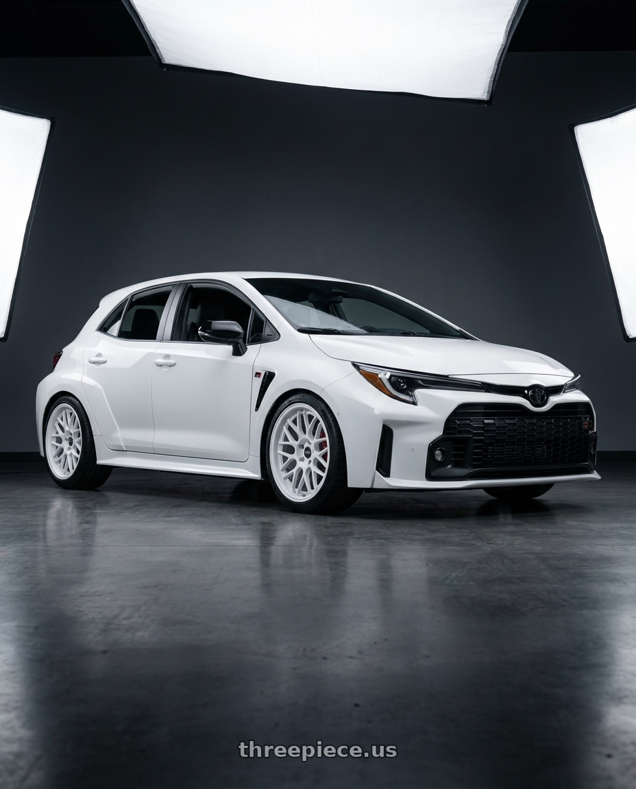 2026 gr corolla with ESR Wheels APEX SERIES APX01 5x114.3 18x8.5 +30 Gloss White wheels
