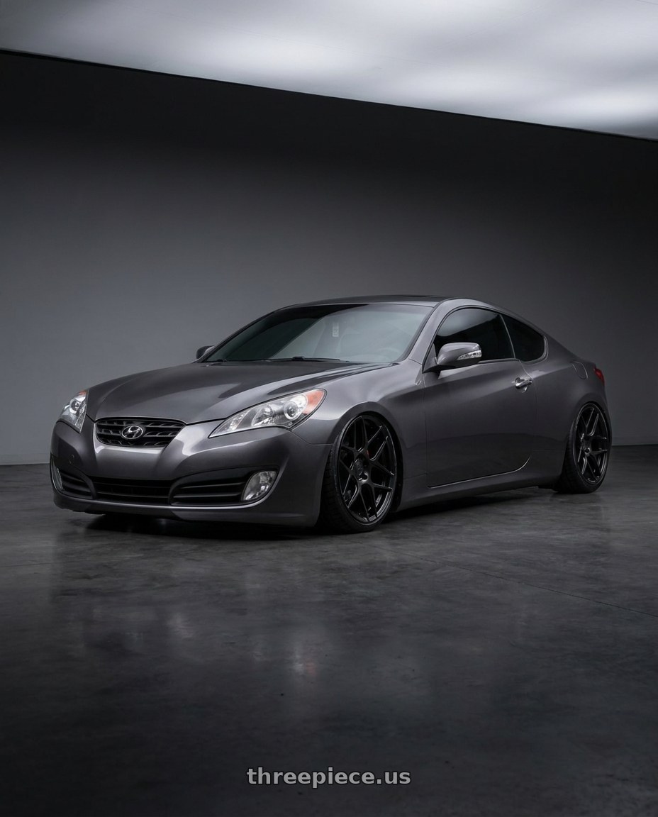 2014 Hyundai Genesis Coupe with Aodhan AFF2 5x114.3 19x8.5+35 Matte Black wheels
