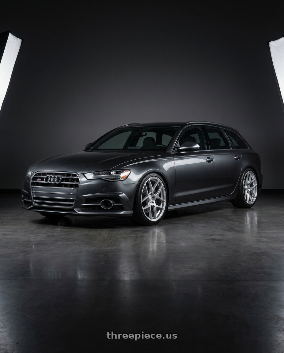 2016 Audi S6 C7 with Aodhan AFF2 5x112 20x10.5+35 Gloss Silver Machined Face wheels