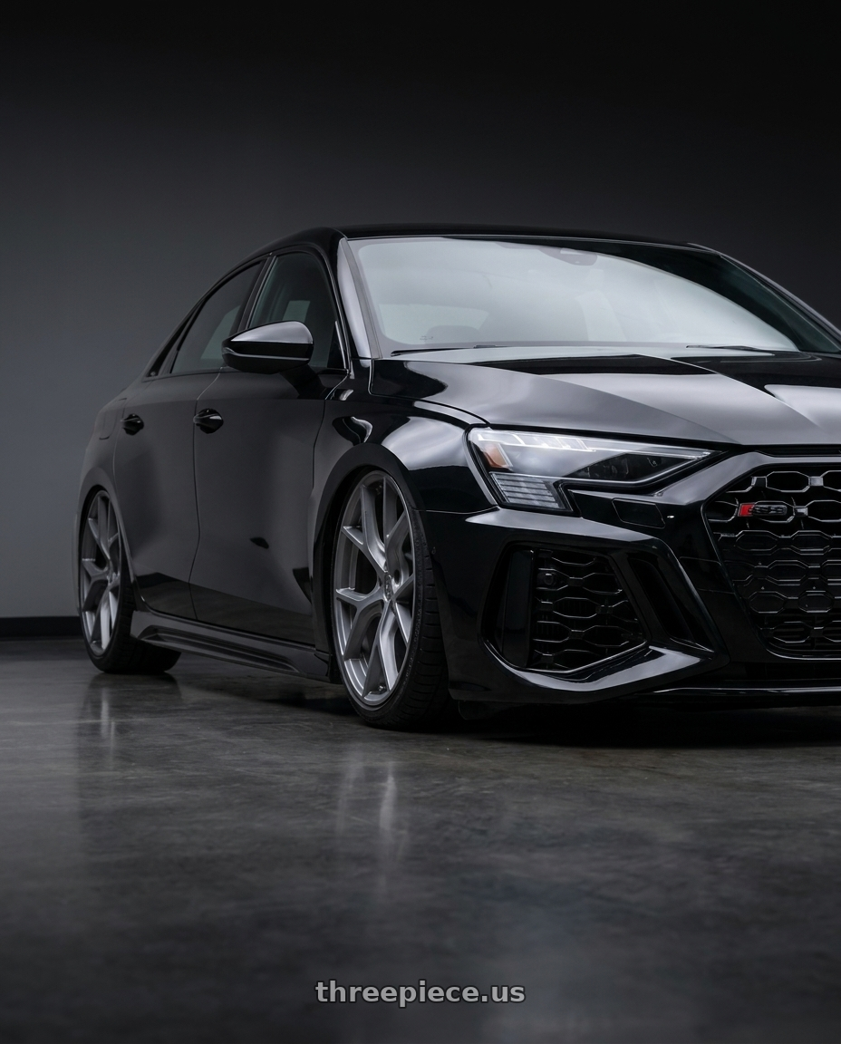 2022 Audi RS3 8Y with Aodhan AFF2 5x112 19x9.5+35 Matte Gray wheels