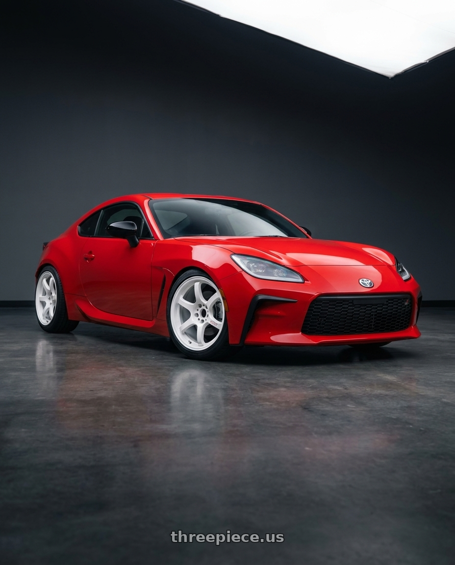 2024 Toyota GR86 Track Red with Gram Lights 57DR 5x100 18x9.5 +38 CERAMIC PEARL wheels