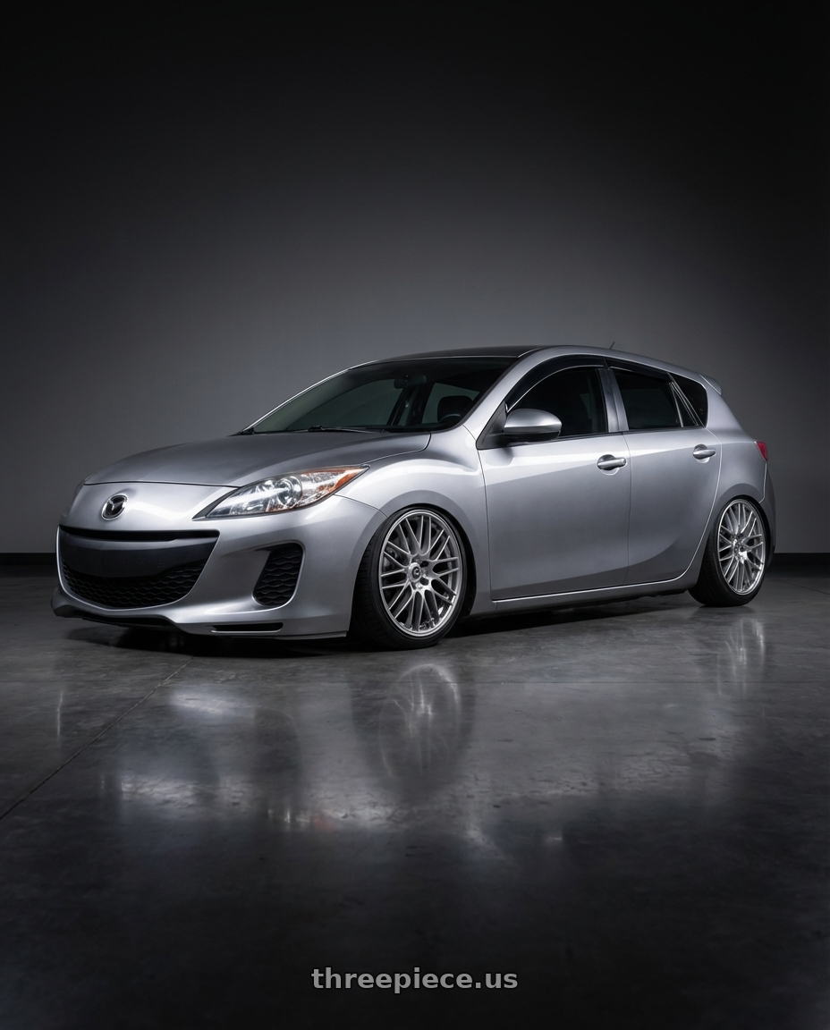 2013 mazda3 skyactiv with Enkei EKM3 5x114.3 18x7.5+45 Hyper Silver wheels
