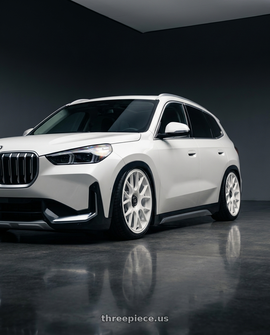 2026 Bmw ix1 with fifteen52 APEX 5x108 / 5x112 18x8.5 +45 RALLY WHITE (GLOSS WHITE) wheels
