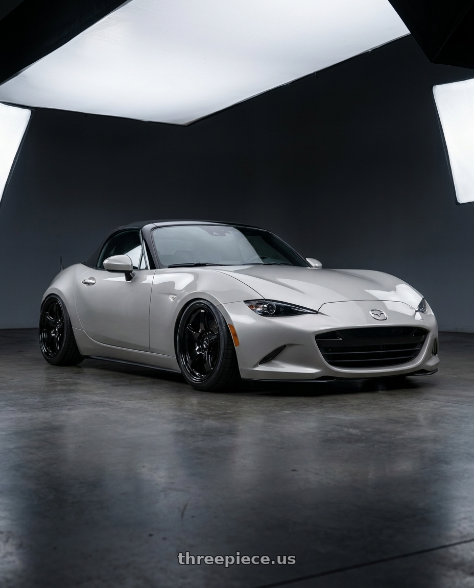 2021 Mazda MX-5 Miata ND with Gram Lights 57CR 5x114.3 17x9+12 Glossy Black wheels