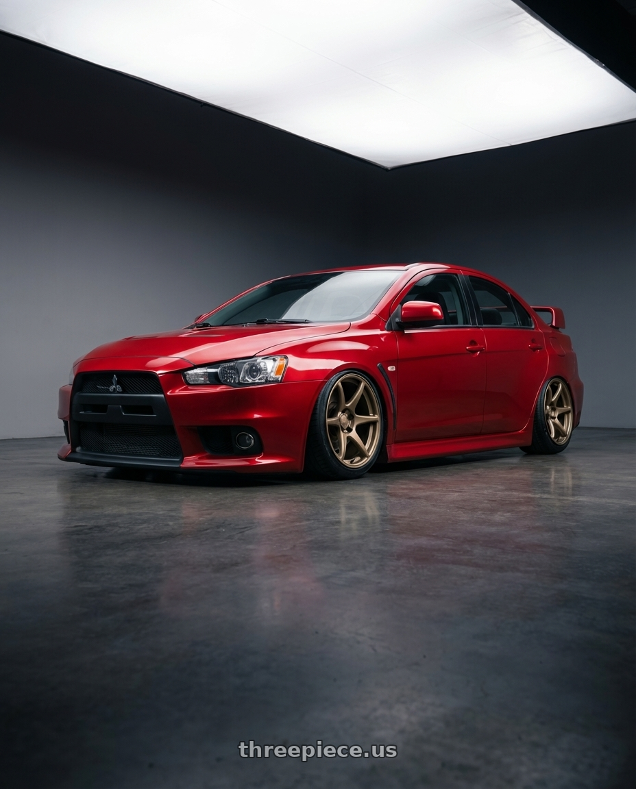 2012 Mitsubishi Lancer Evo X with Kansei K11B Tandem 5x114.3 18x9 12 Bronze wheels