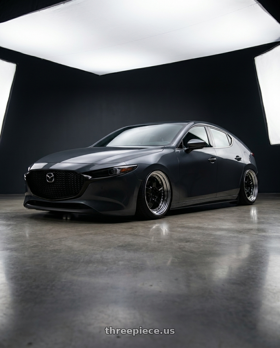 2020 Mazda 3 hb with Work Meister S1 3P 5x100 18x8+48 A Disk Black wheels