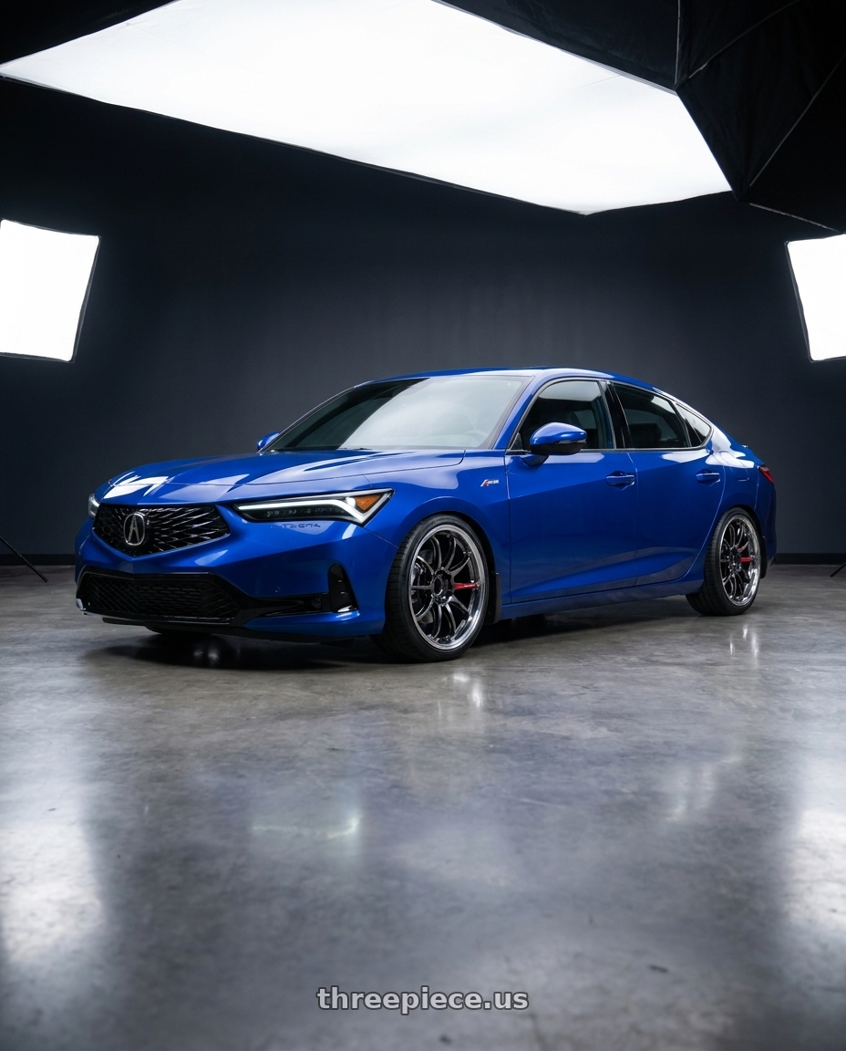 2023 Acura integra aspec with Work Emotion Zr10 5x100 18x9.5 +22 Glim Black Diamond Rim cut wheels