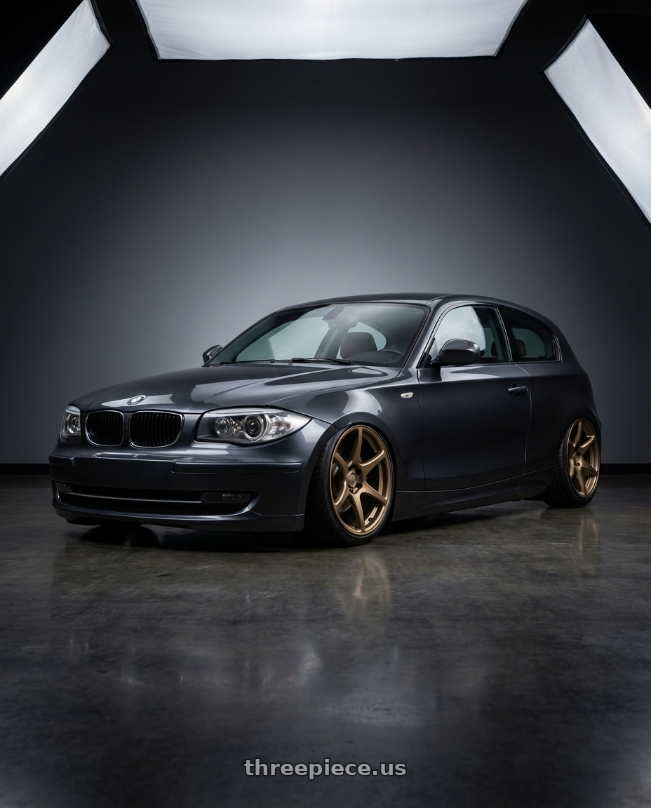 2012 BMW 1 Series E82 with Kansei K11B Tandem 5X120 19x9.5 22 Bronze wheels