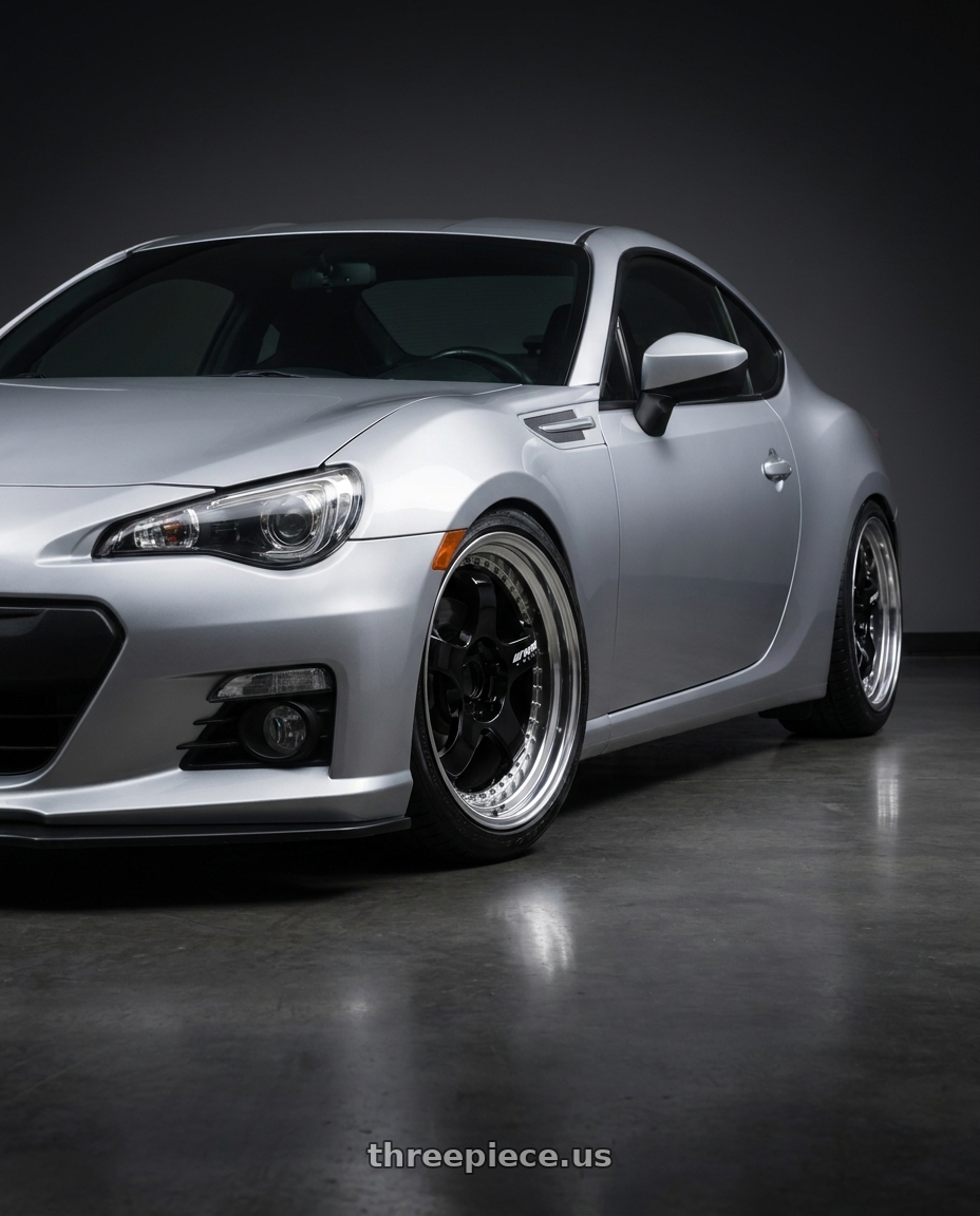 2014 Subaru BRZ with Work Meister S1 3P 5x100 18x8+43 R Disk Black wheels