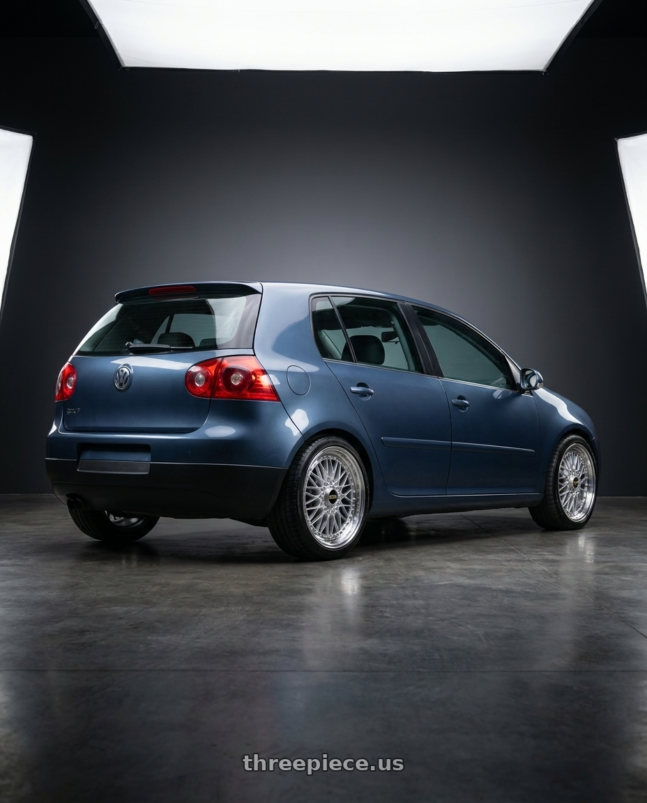 2005 Volkswagen V  with BBS Super-RS 5x112 19x9.0+42 Silver wheels rear three quarter view square tires