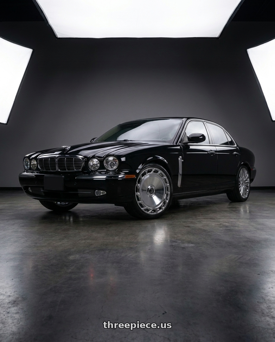 2008 Jaguar xj8 black with DOLCE LUXURY BIGBOY 6x135 24x10 +20 Chrome wheels