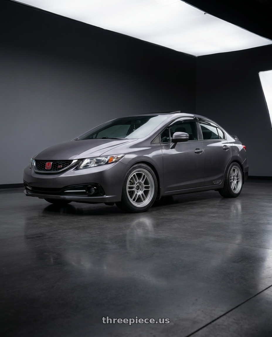 2015 honda civic si four with Enkei RPF1 5x114.3 18x8+35 Silver wheels