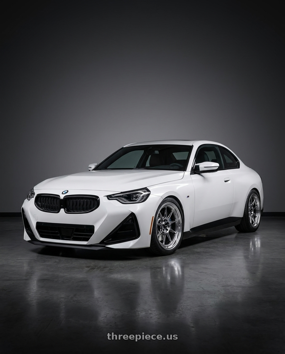 2024 BMW 2 Series G42 with Konig Countergram 5x112 19x11+40 Hyper Chrome / Machined Lip wheels