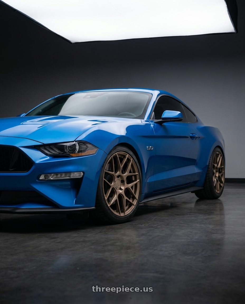 2022 Ford Mustang GT with Aodhan AFF2 5x114.3 19x8.5+35 Matte Bronze wheels