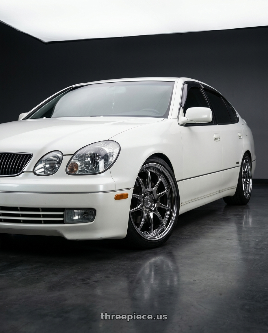 2001 Toyota Aristo with Aodhan DS02 5x114.3 18x8.5 +35 Vacuum Chrome wheels