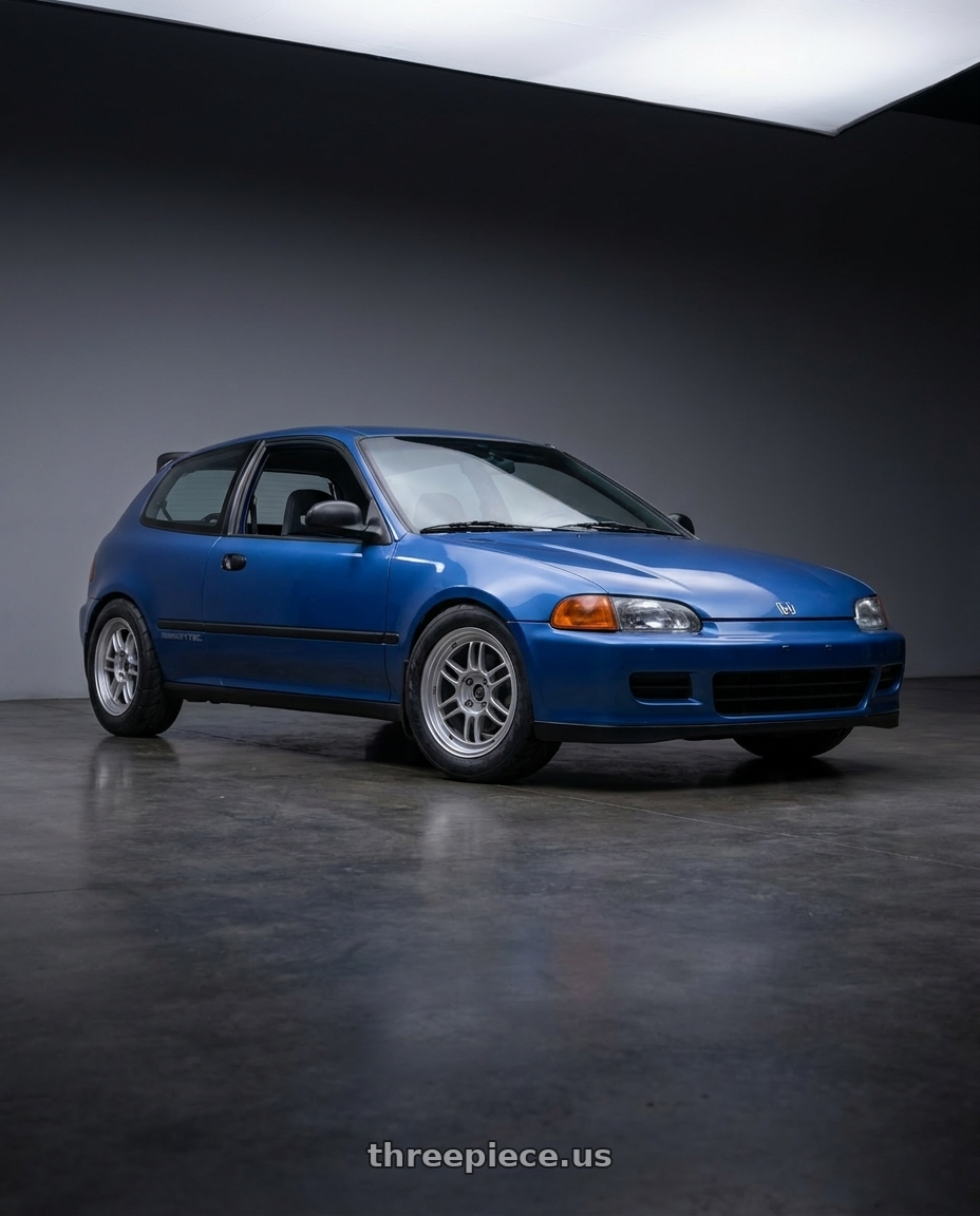 1995 Honda Cuvic with Enkei RPF1 4x100 15x7+35 Silver wheels