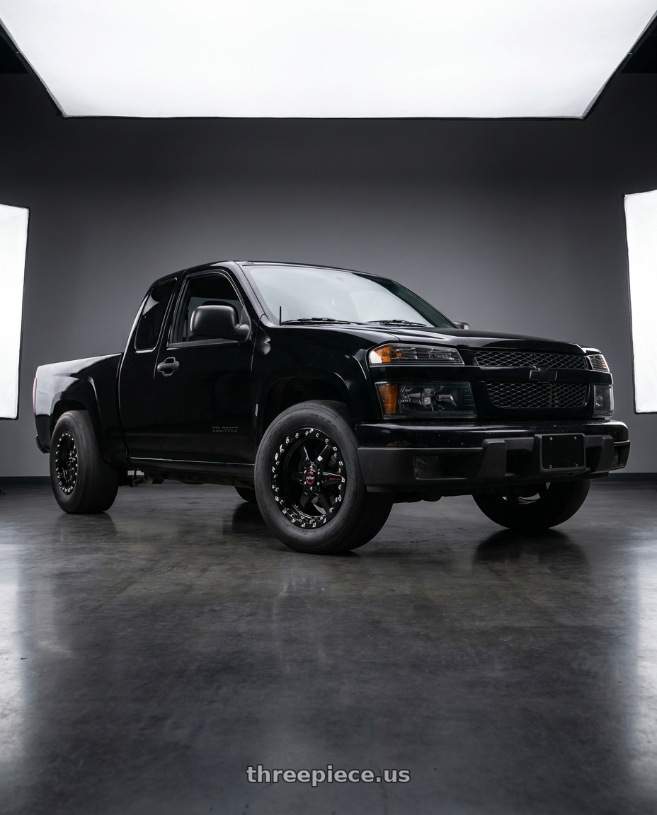 2004 Chevy Colorado extended cab with Race Star 93 Truck Star 6x139.7 15x10 +28 Black Single Beadlock wheels