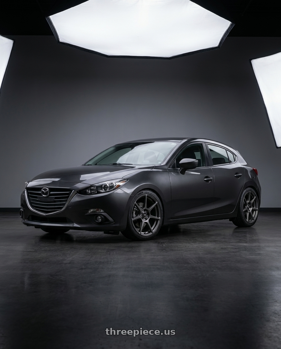 2017 Mazda Mazda3 Grand Touring with Enkei TFR 5x114.3 18x8.0+40 Matte Gunmetal wheels