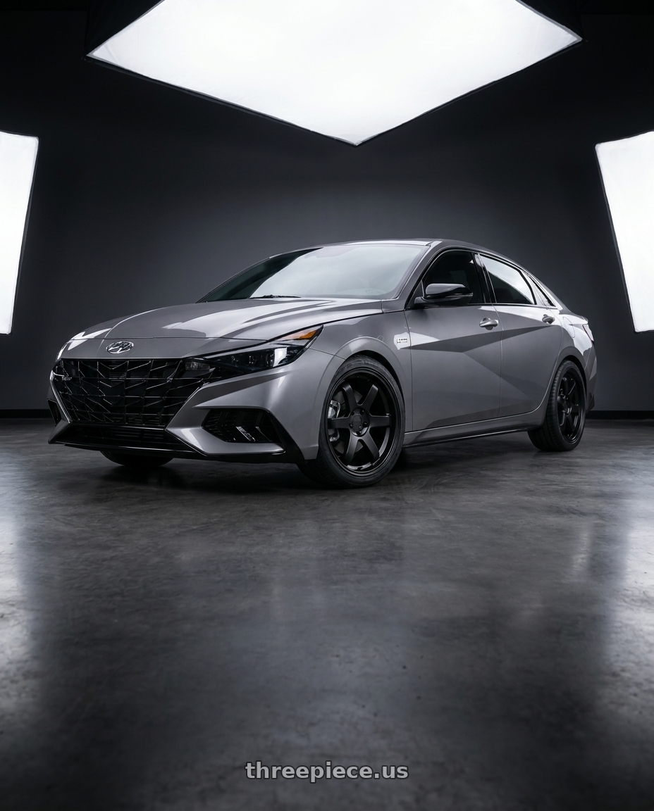 2023 Hyundai Elantra n line with KATANA RACING KR08 5x114.3 18x8 +40 Matte Black wheels