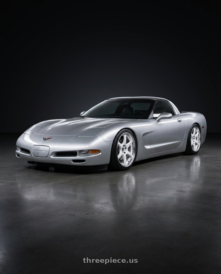 2000 Chevrolet corvette with Work T7r 2P 5x120 18x9.5 +38 WHITE wheels