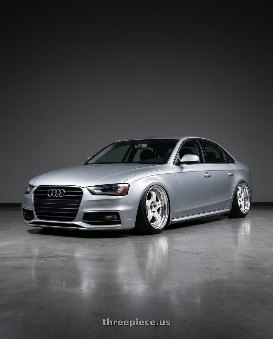 2016 Audi A4 with Work Meister S1 3P 5x112 18x8.5+35 L Disk White wheels