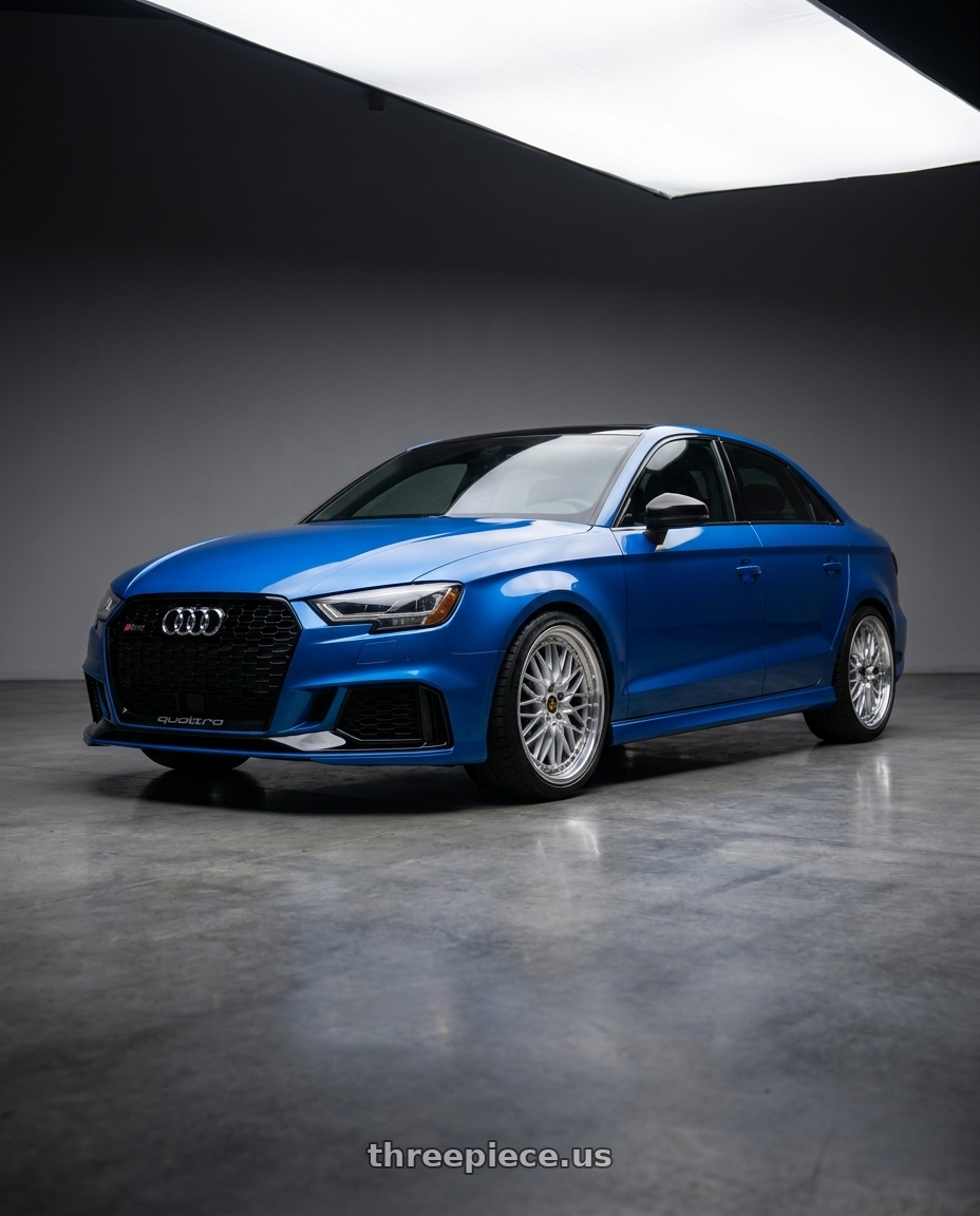 2018 Audi rs3 with Work Vs-Xv 5x112 19x9+40 A Disk Silky Rich Silver wheels