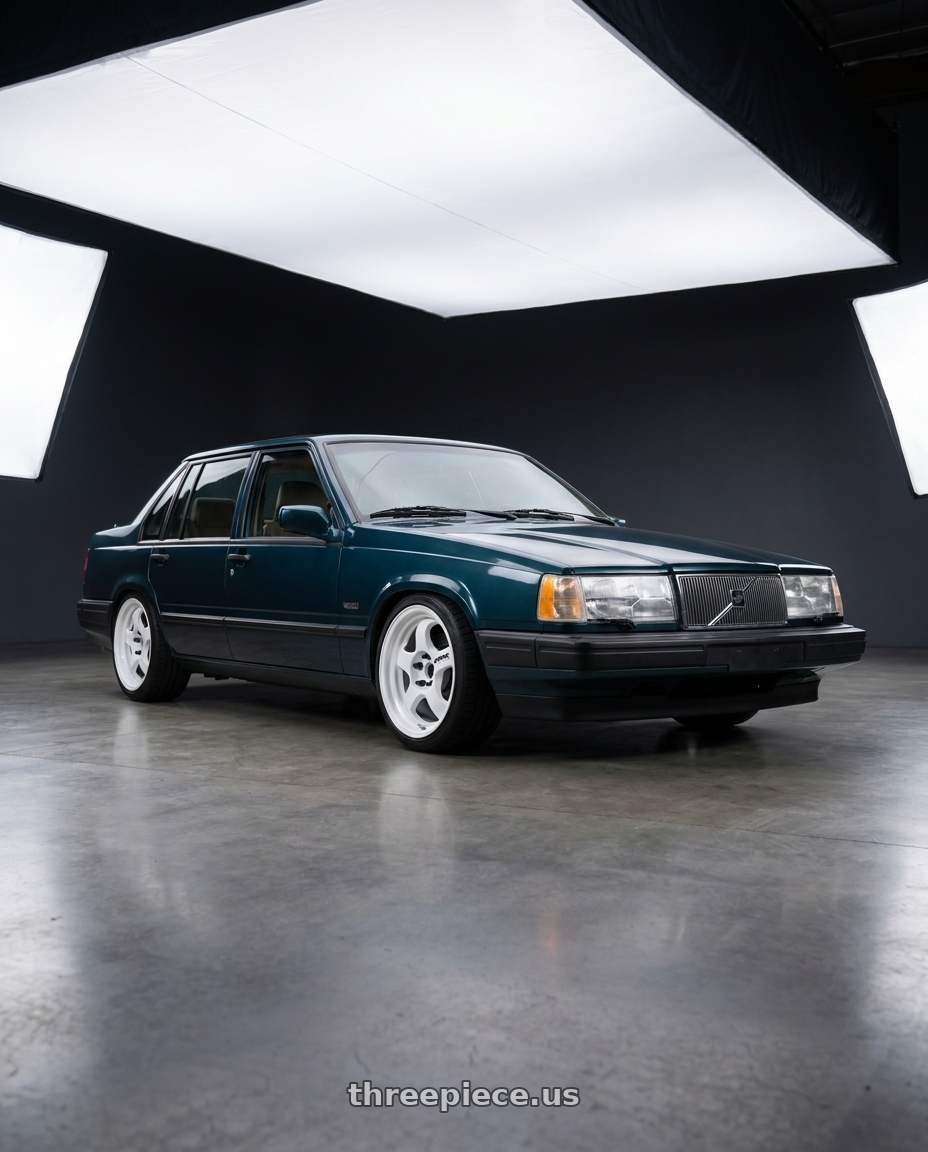 1991 volvo 940 se with Work Meister S1 2P 5x108 15x7+12 A Disk Black wheels