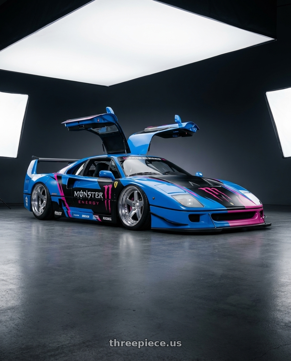 2025 Ferrari F40 (Demon King Auto-F40 LB-Works寬體鷗翼門概念改裝模型車) with Axe AF6 Forged 6x135/6x139.7 26X14 -76 FULLY POLISHED wheels