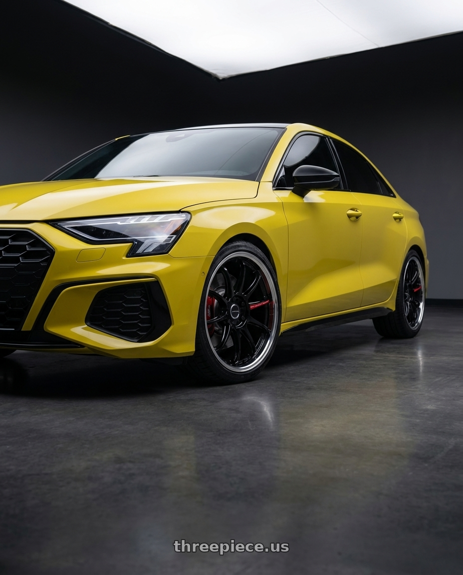 2023 Audi S3 with Work Zr10 2P 5x112 19x8.5 +45 Black wheels