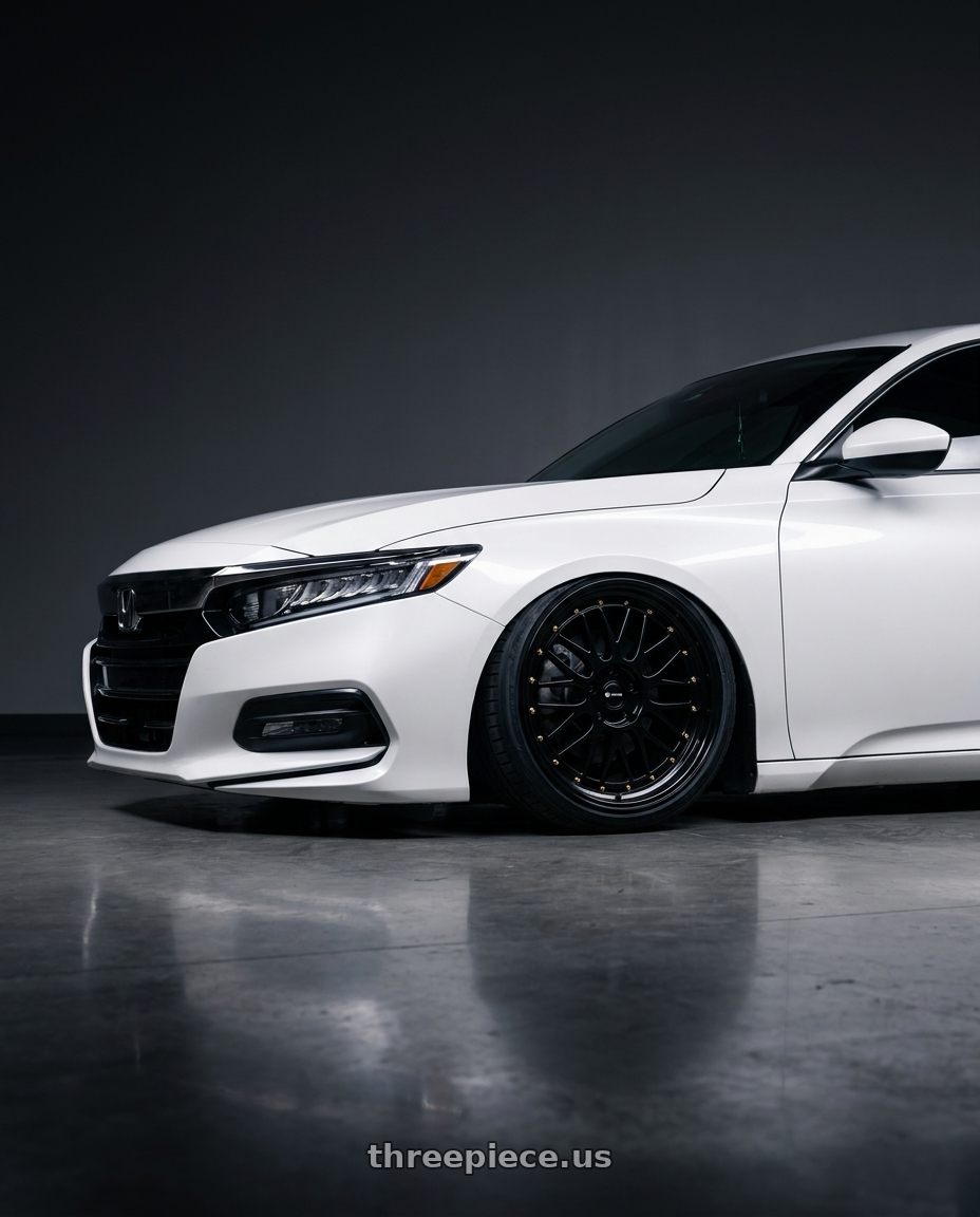 2026 Honda accord with Vors VR8 5x114.3 17x8  +35 All Black Gold Rivet wheels