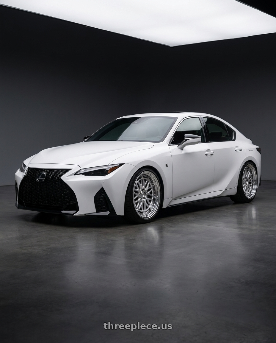 2022 Lexus is300 f sport with Work Gran Seeker Dmx 5x114.3 20x9.5+45 O Disk Machined Silver Polish wheels