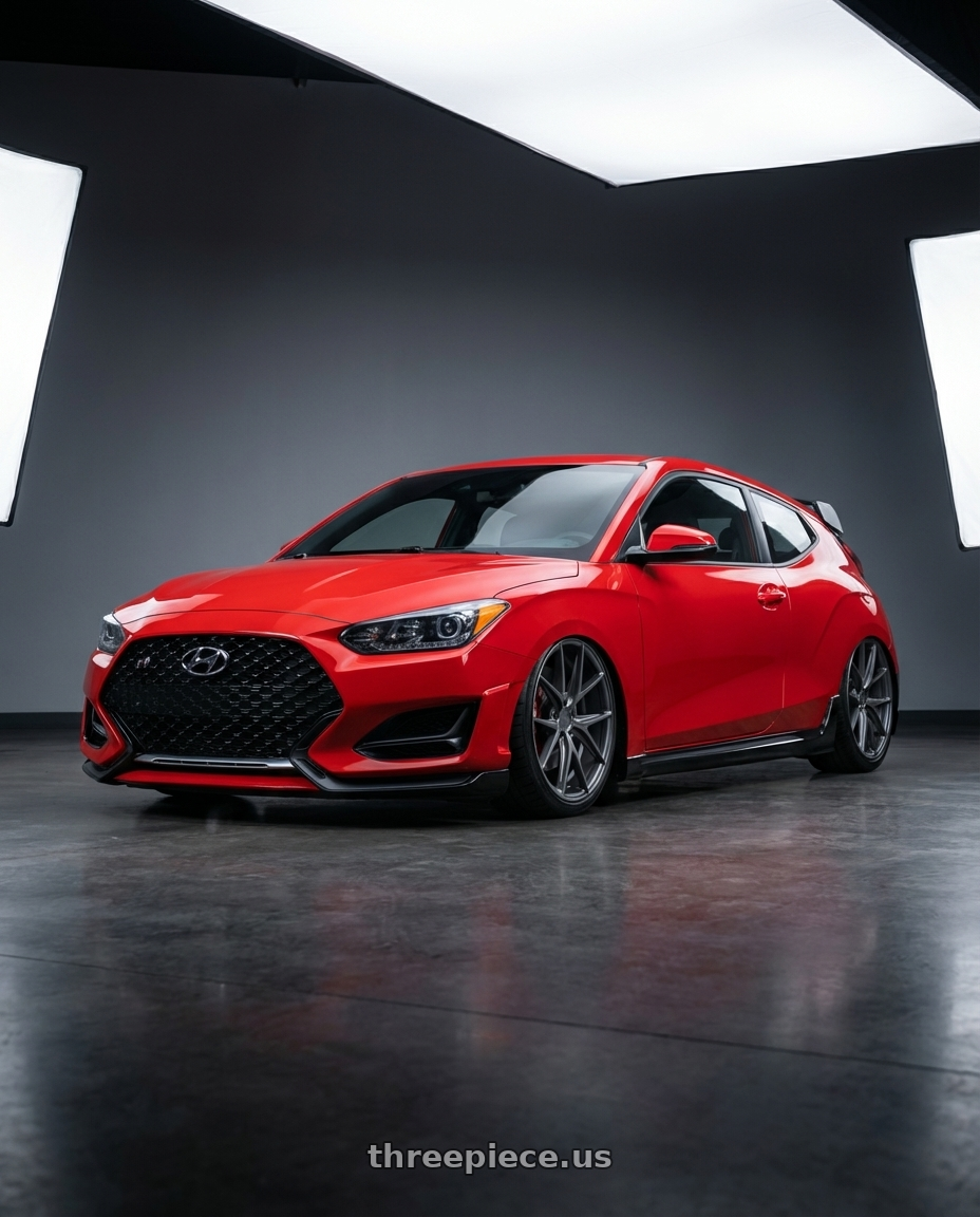 2022 Hyundai Veloster N with Niche 1PC M116 MISANO 5X114.3 19X9.5 +35 MATTE GUN METAL wheels