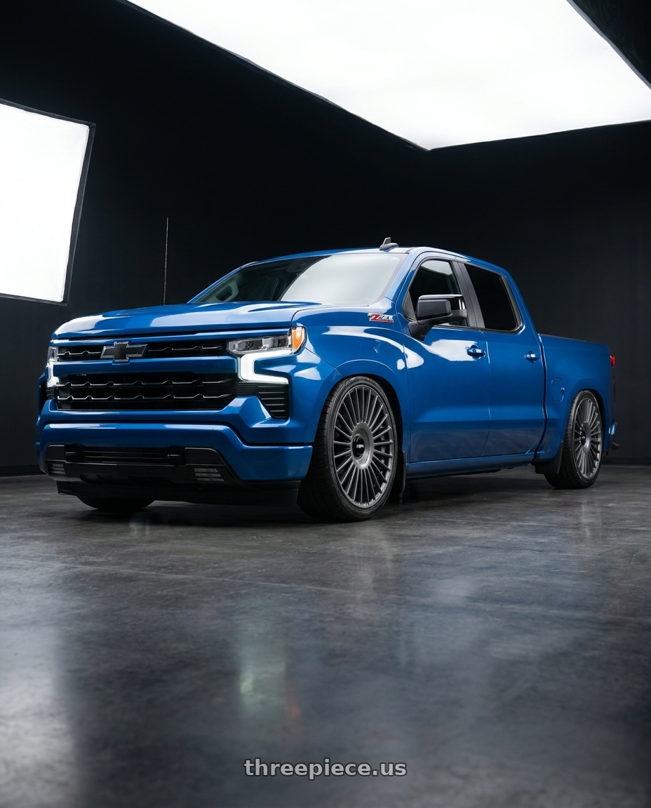 2023 chevy 1500 with Rotiform RC202 GRZ 5X112/5X120 22x10 +35 MATTE ANTHRACITE wheels