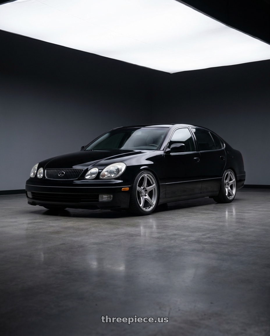2003 lexus gs 430 with Work Emotion T5r 5x114.3 18x8.5 +45 Glow Silver wheels
