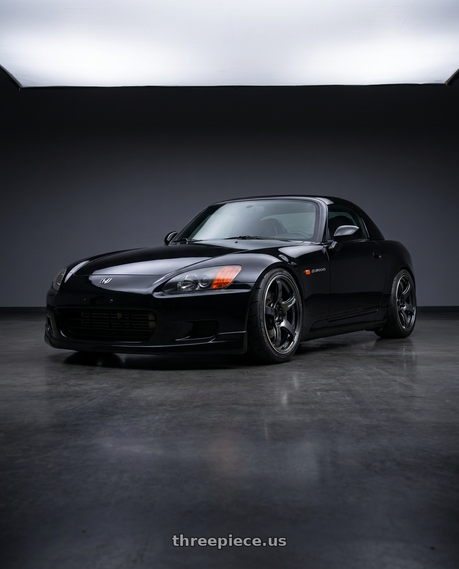 2000 Honda S2000 with Advan Racing TC4 5x114.3 17x9.0 +45 BLACK GUNMETALLIC & RING wheels