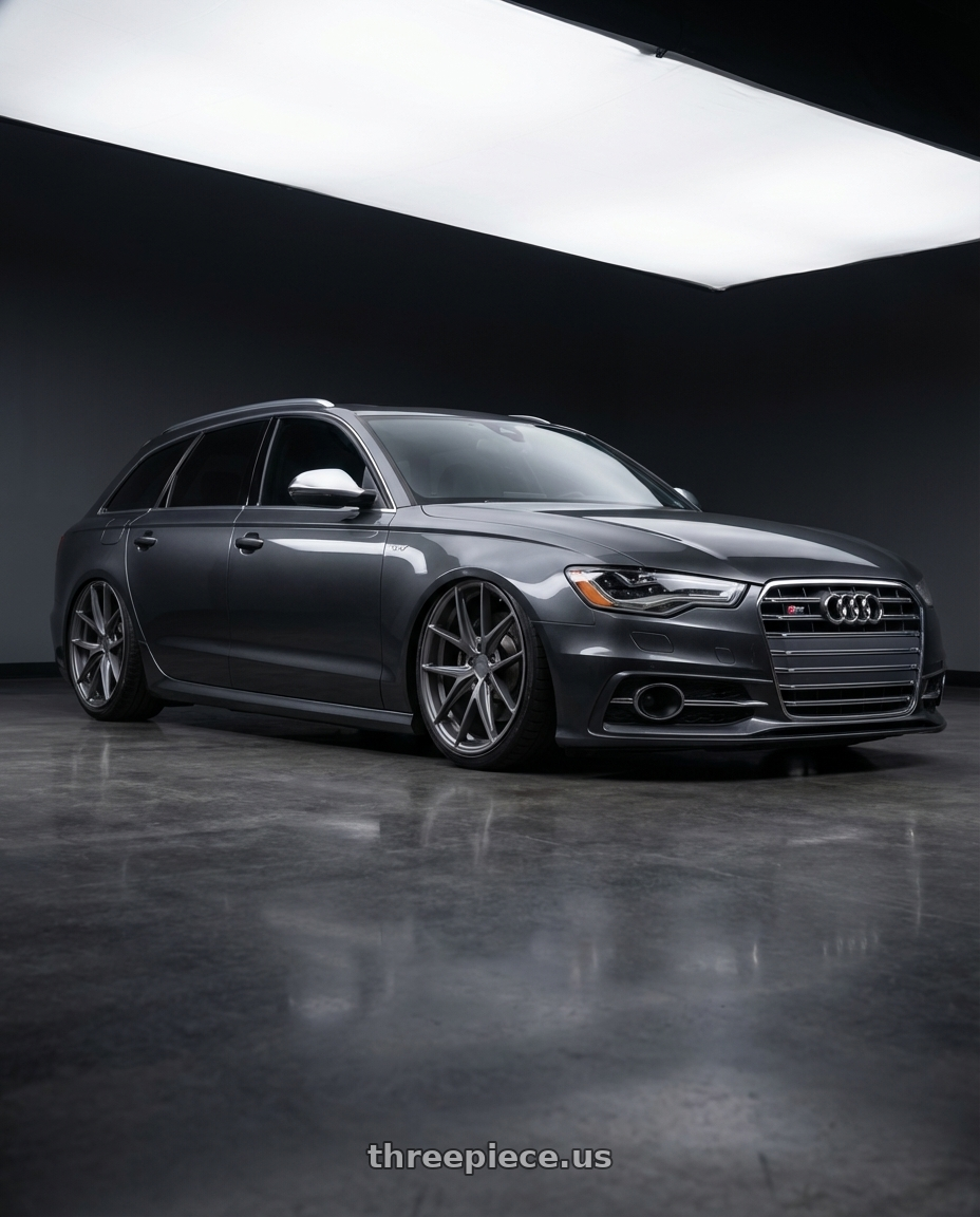 2016 Audi S6 C7 with Niche 1PC M116 MISANO 5X112 20X9 +26 MATTE GUN METAL wheels front three quarter view stanced stance