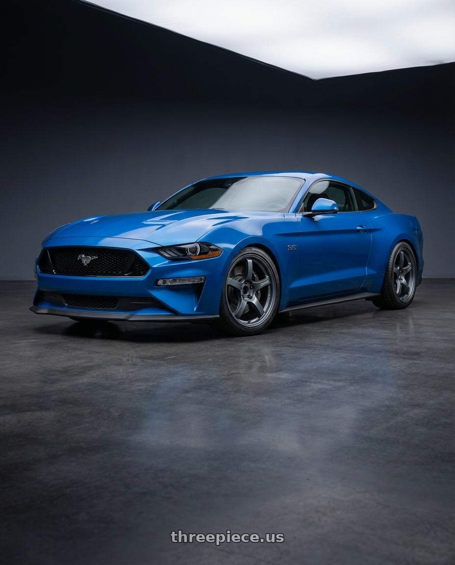 2022 Ford Mustang GT with Gram Lights 57CR 5x114.3 19x8.5+35 Gunblue II wheels