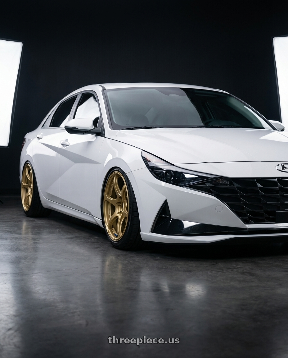 2024 Hyundai Elantra N with Advan RGIII 5x114.3 19x10.5+15 Gold wheels