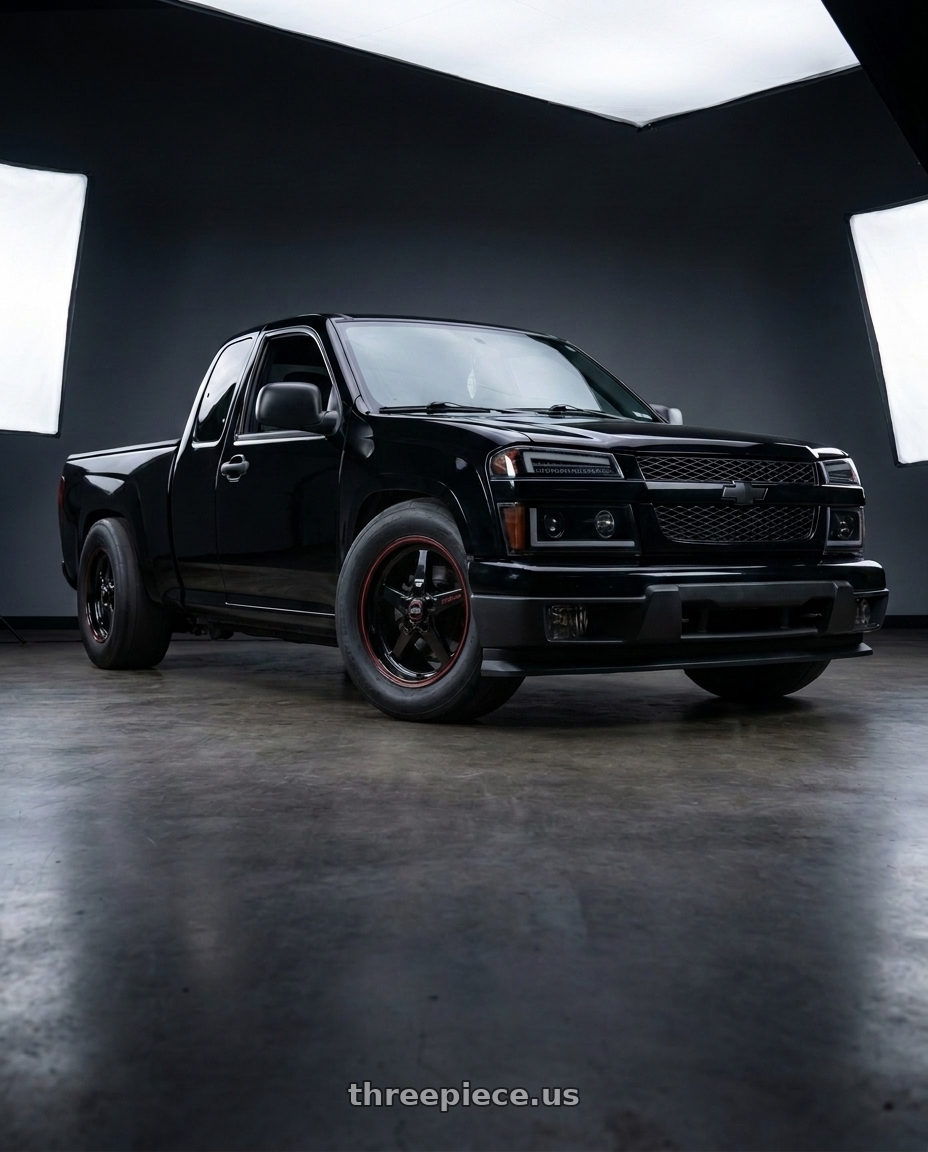 2004 Chevy Colorado extended cab with Race Star 93 Truck Star 6x139.7 17x7 +0 Black wheels