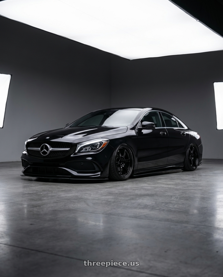 2018 Mercedes-Benz CLA C117 with Gram Lights 57DR 5x112 19x9.5 +25 GLOSSY BLACK wheels