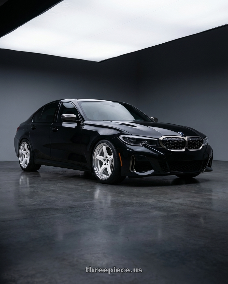 2020 BMW m340i with Work T5R 2P 5x100 18x10.0 +12 WHITE wheels