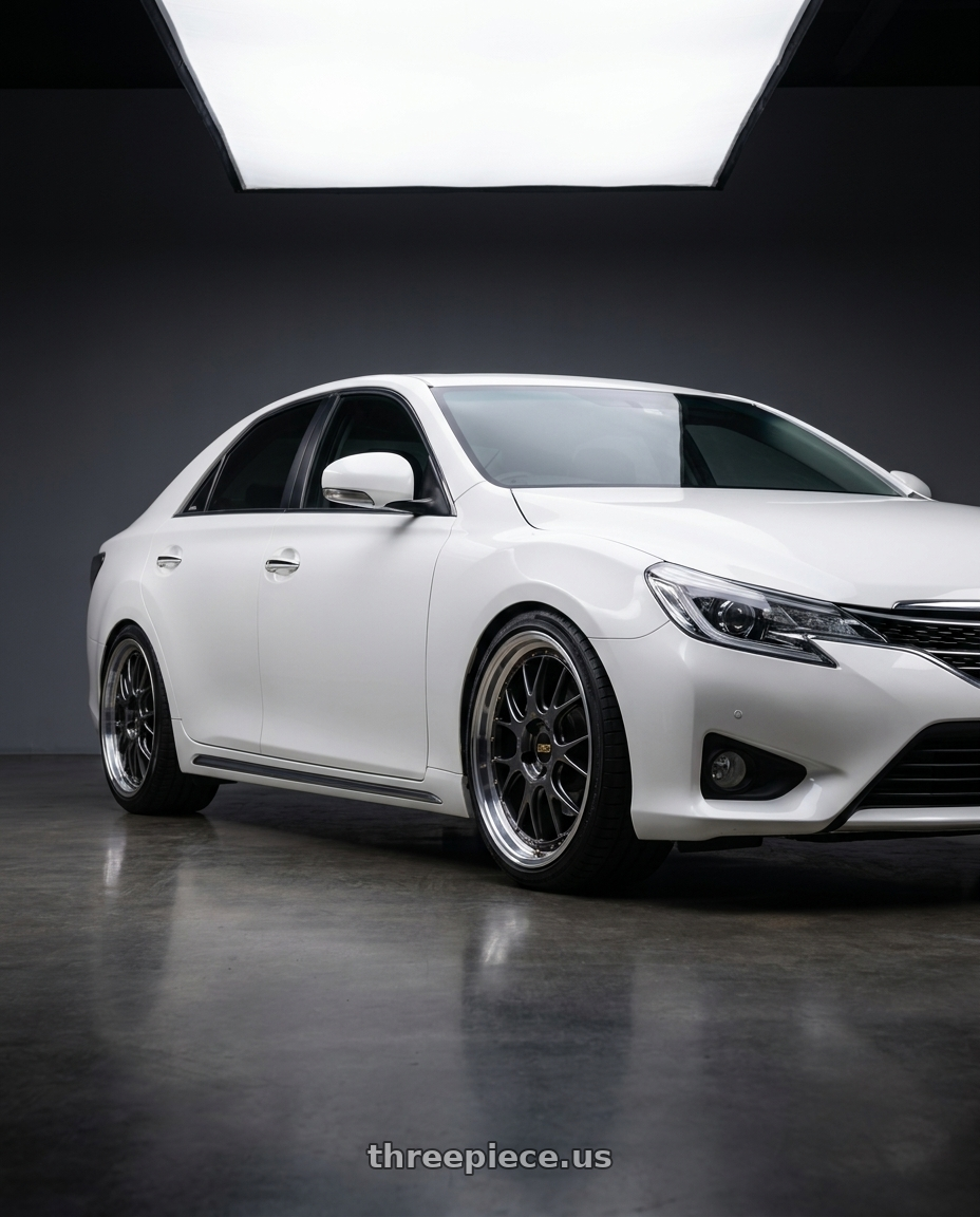 2014 Toyota Mark X with BBS LM-R 5x114.3 19x8.5+43 Diamond Black wheels