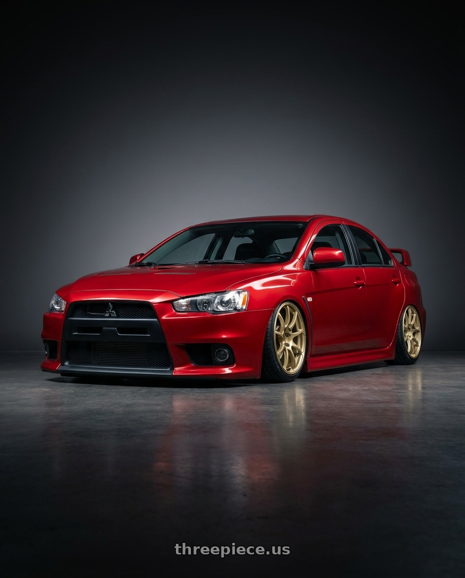 2012 Mitsubishi Lancer Evo X with Advan RCIII 5x114.3 18x7.5+45 Gold wheels