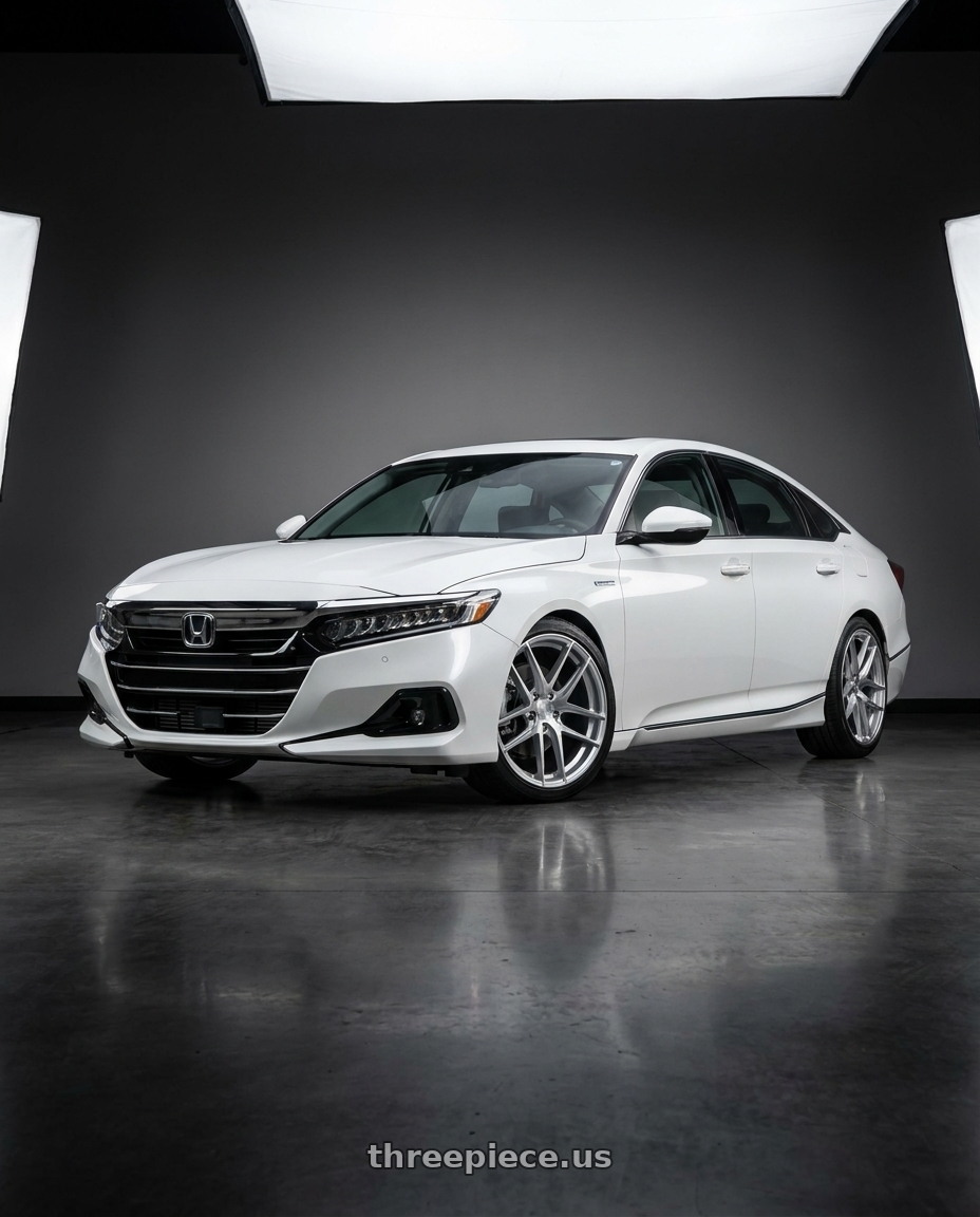 2021 Honda Accord EX-L with Aodhan AFF7 5x114.3 20x9+30 Gloss Silver Machined Face wheels