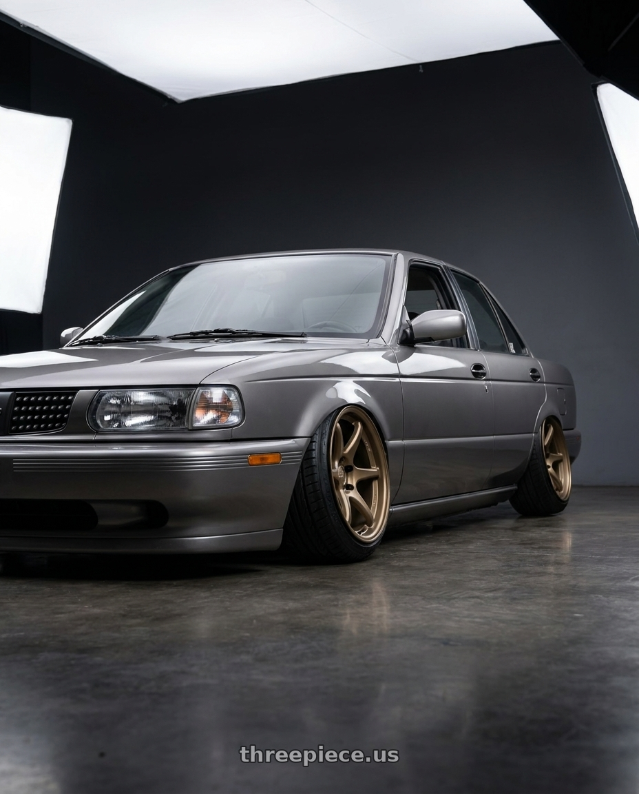 1994 Nissan Sentra b13 with Kansei K11B Tandem 5X108 18x8.5 35 Bronze wheels