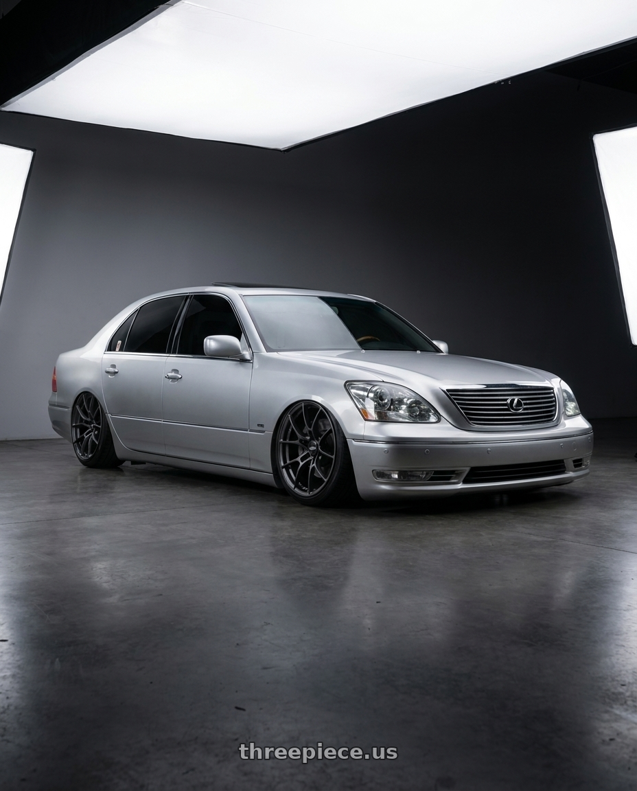 2004 lexus ls430 with Volk Racing G025 5x114.3 20x9.5 +40 MATTE GUNBLACK / DC wheels