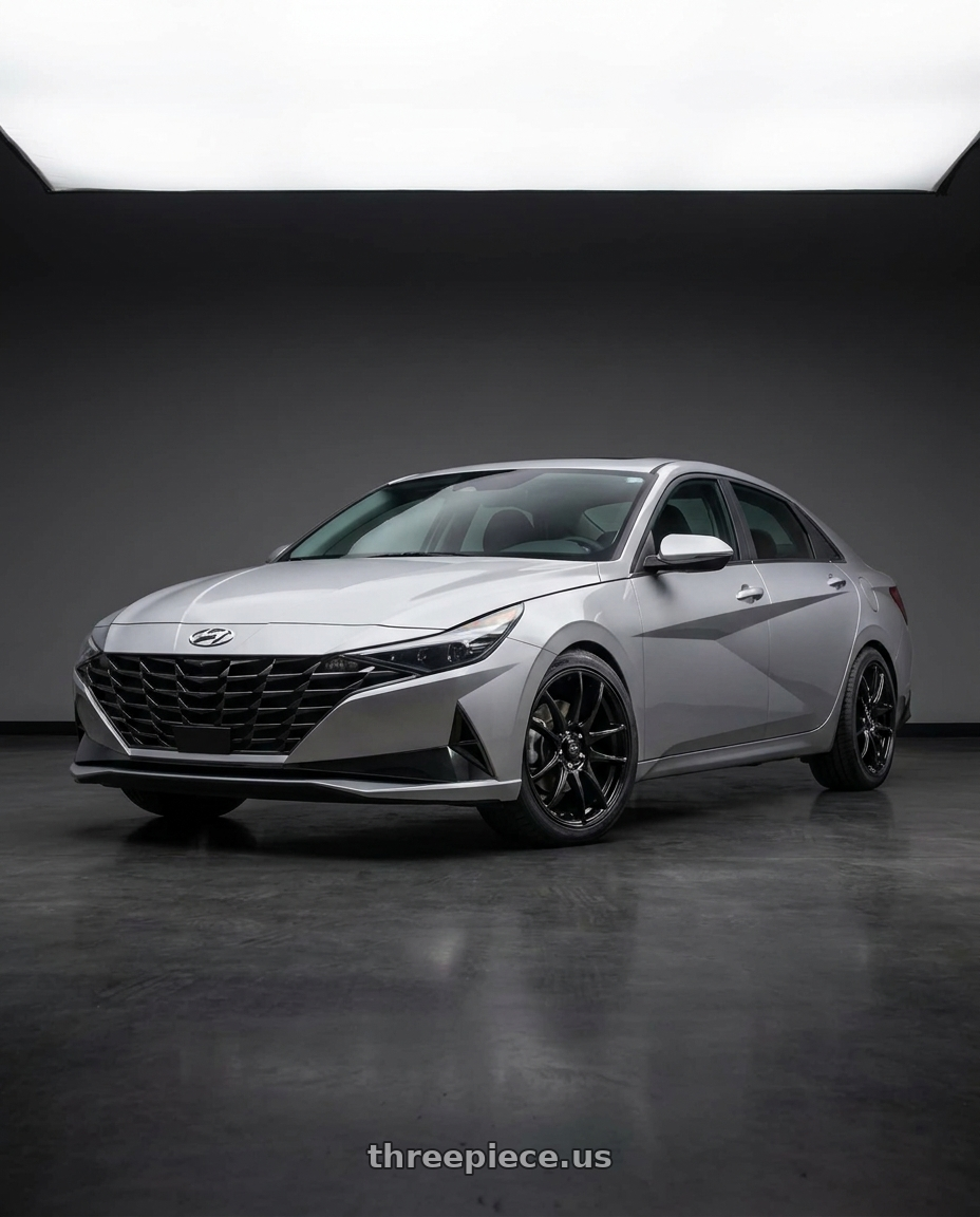 2021 Hyundai Elantra Limited with Vors TR4 5x114.3 18x8.5  +35 Gloss Black wheels