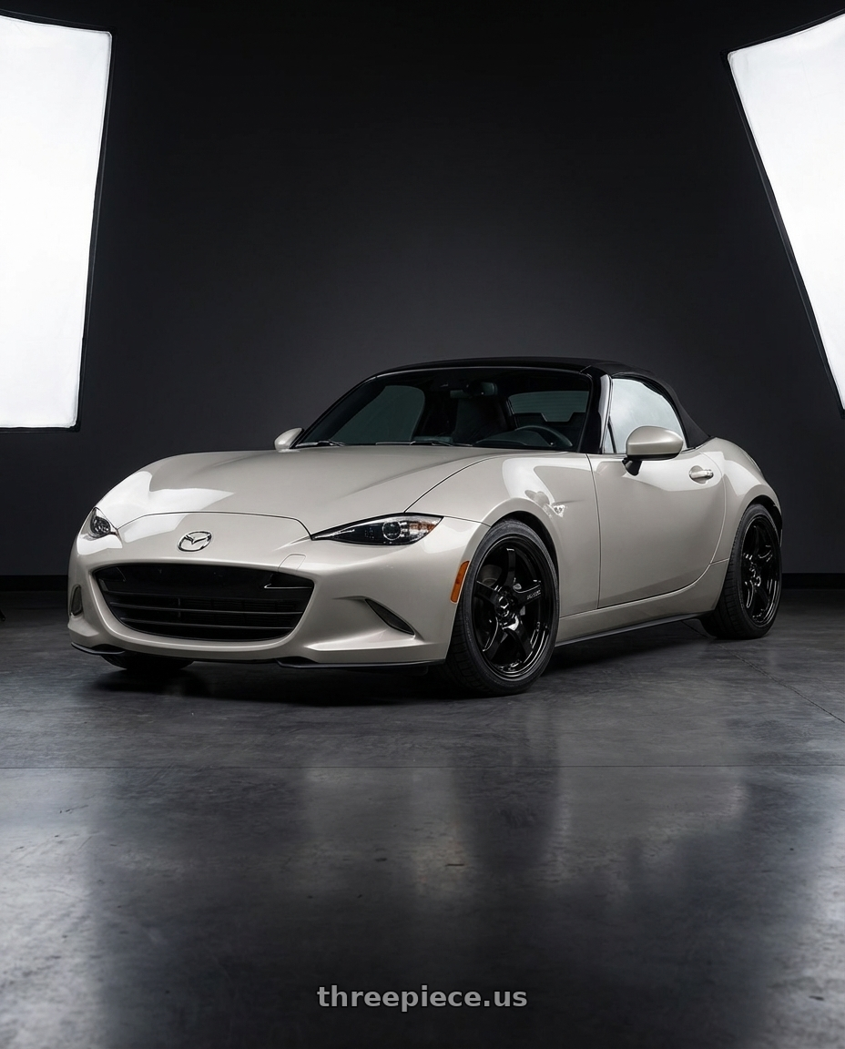 2021 Mazda MX-5 Miata ND with Gram Lights 57CR 5x114.3 17x9+12 Glossy Black wheels