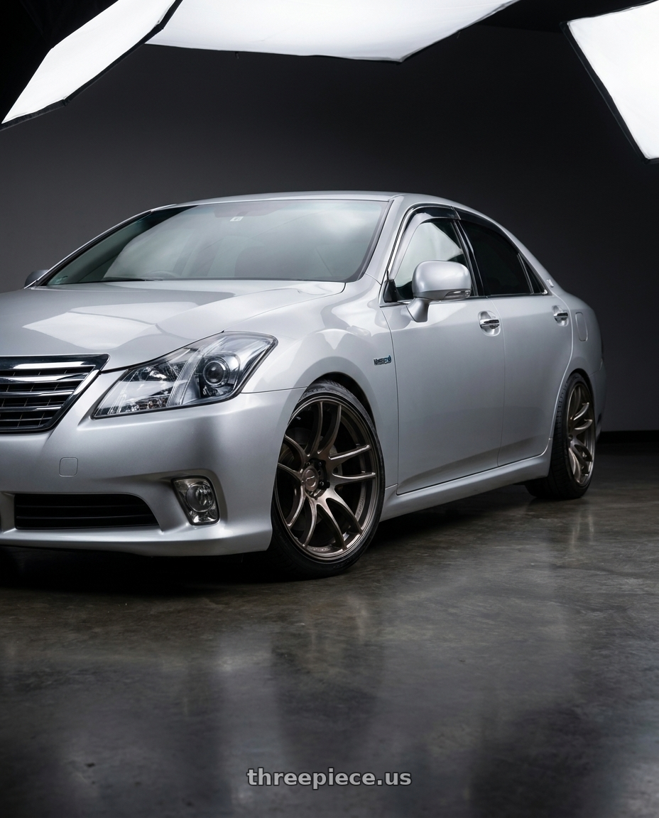 2010 Toyota Crown Hybrid with WORK Emotion CR Shigoku 5x114.3 19x9.5 +32 Armed Titanium AMG wheels
