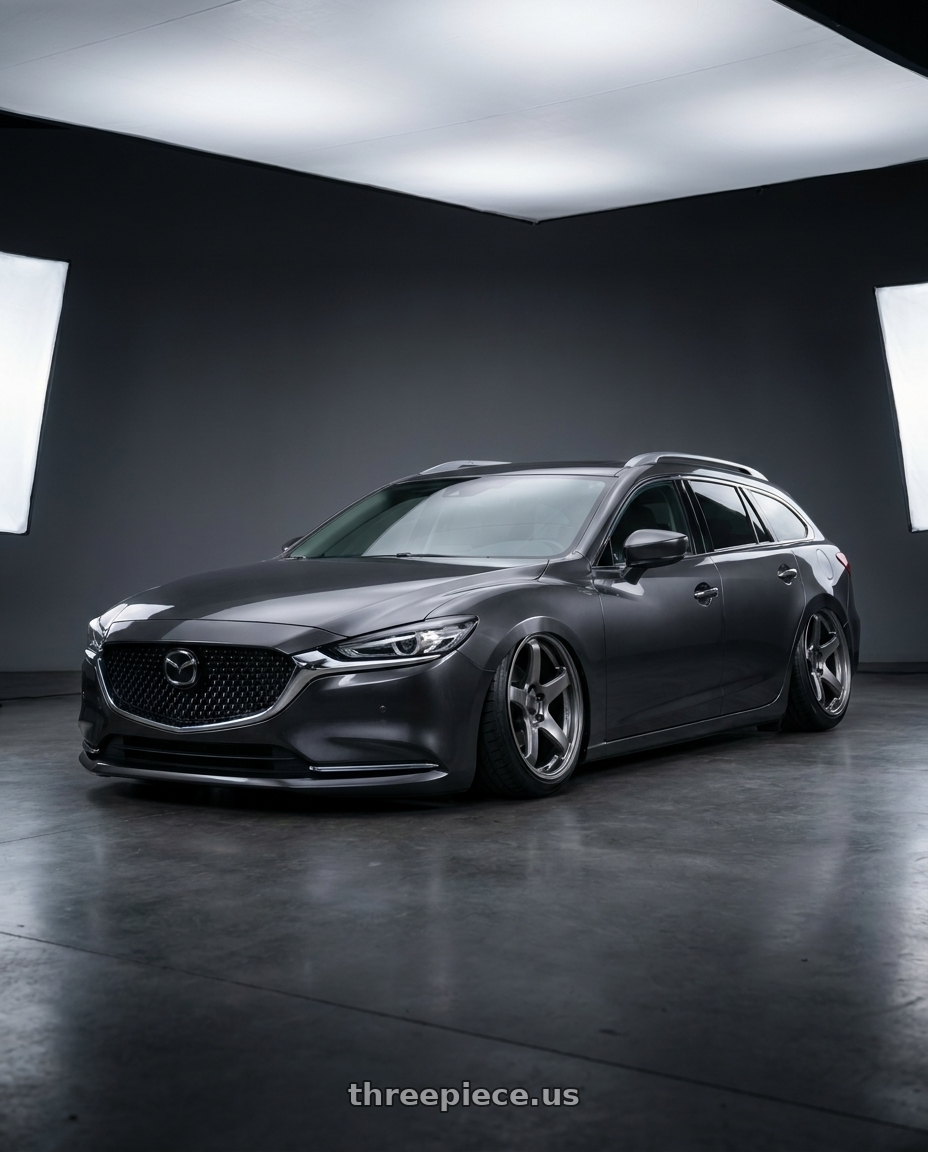 2019 Mazda 6 wagon with Enkei PF05 5x114.3 18x8.5+38 Dark Silver wheels